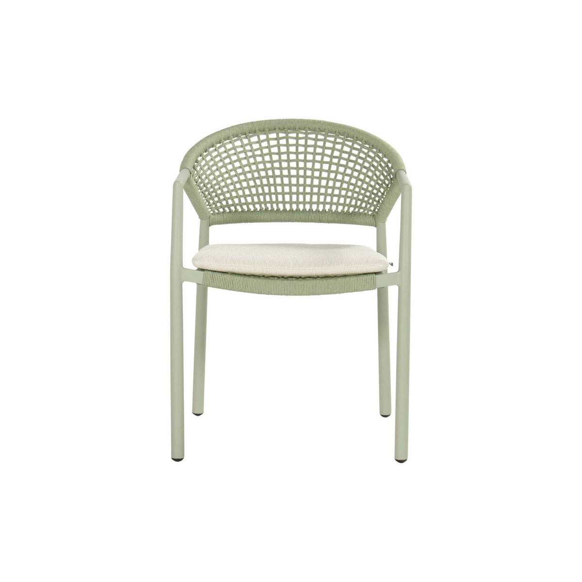 Taragona Stacking Chair Alu Soft Green w/Rope
