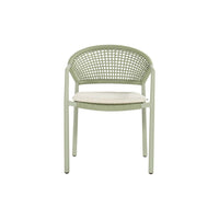 Taragona Stacking Chair Alu Soft Green w/Rope