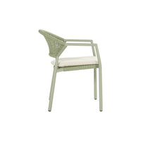 Taragona Stacking Chair Alu Soft Green w/Rope