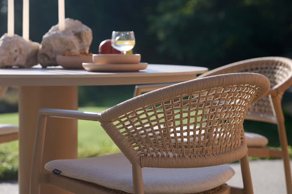 Taragona Stacking Chair Alu Cappuccino w/Rope
