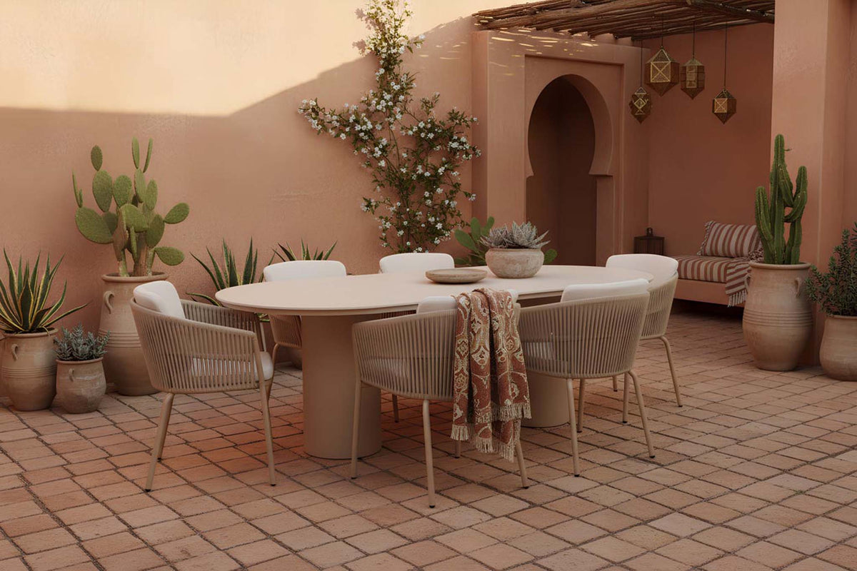 Valencia Table Oval & Sevilla Chair Cappuccino