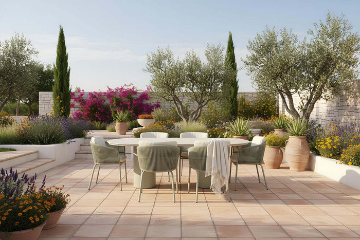Valencia Table Oval & Sevilla Chair Soft Green