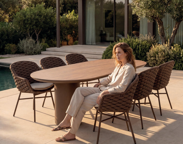Valencia Tbale Oval & Aragon Chair Chocolate