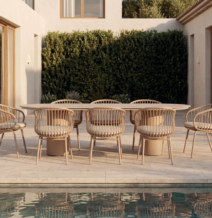 Valencia Table Oval & Denia Chair Cappuccino