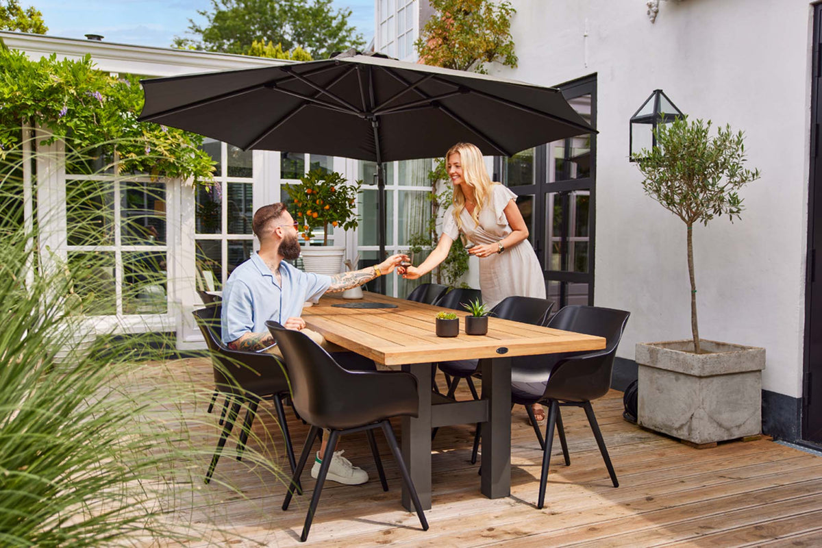 Yasmani Table 300x100cm Xerix w/Teak Wood Top