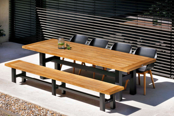 Yasmani Table Teak Wood Top Garden Outdoor Furniture Hartman